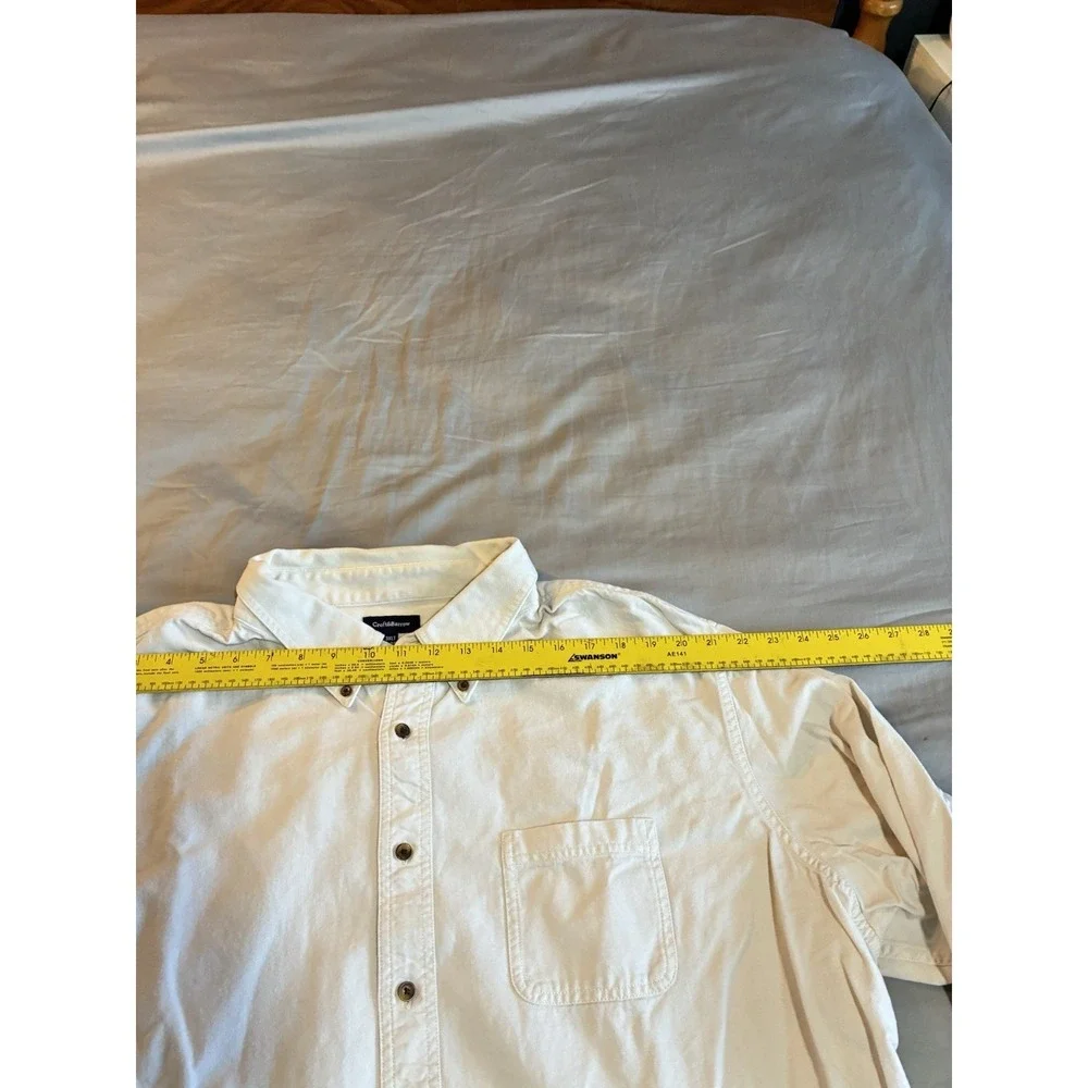 Croft And Barrow Men's Shirt 3XL Cream Button Down Classic Preppy Grandpacore